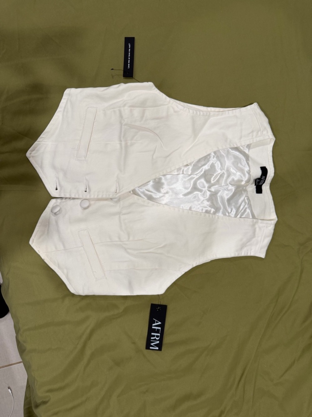 AFRM Ivory Lined Tailored Vest